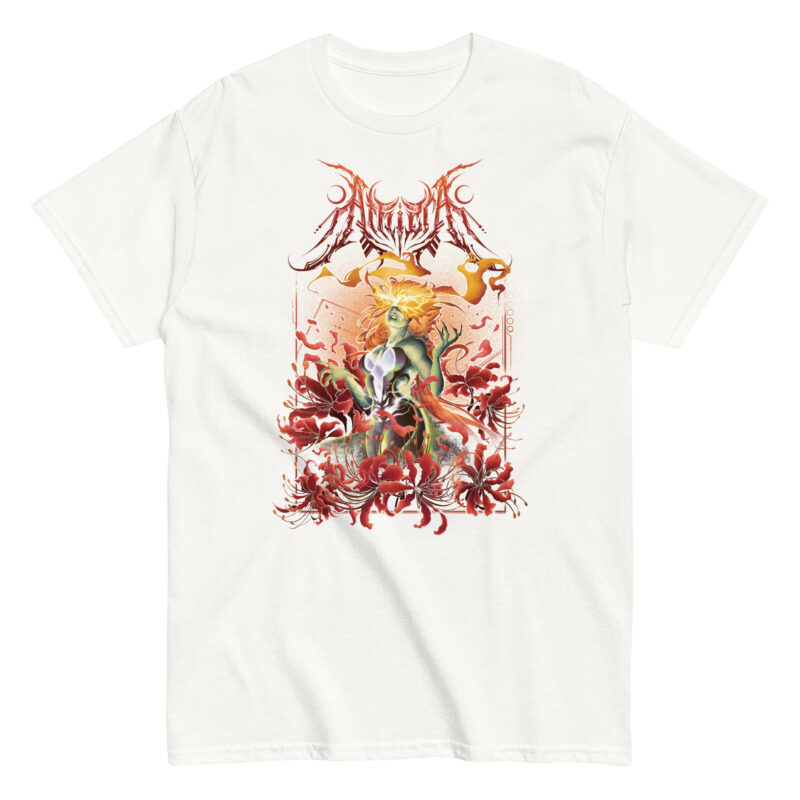 Afflicta - Classic tee (Unisex, a-spider lily-front print only, white+black - Image 2